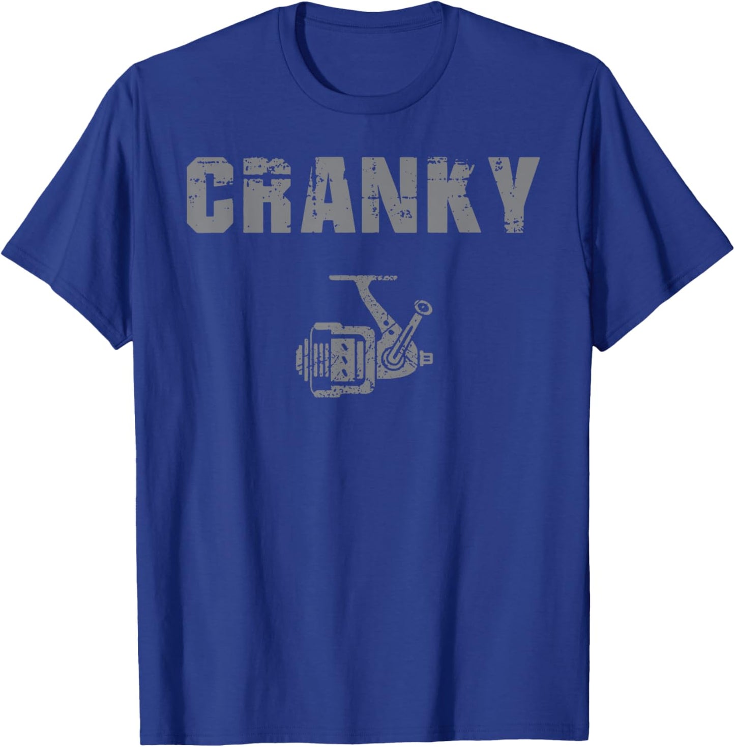 Funny Fishing , Cranky Fishing Reel Fishing T-Shirt - T-Shirt | Royal