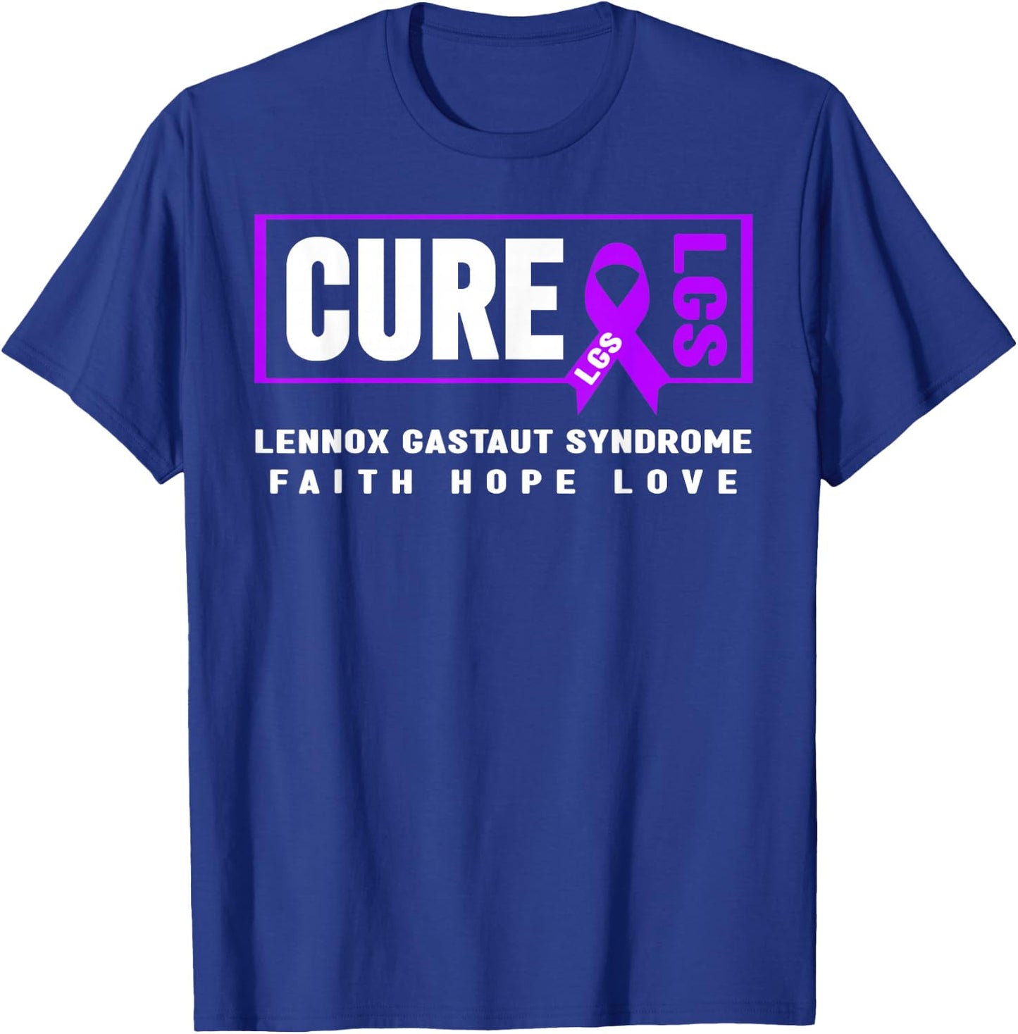 Purple Ribbon - LGS Cure, Lennox Gastaut Syndrome Awareness T-Shirt - T-Shirt | Royal