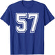 Number 57 Birthday Gift Sports Player Team Numbered Jersey T-Shirt - T-Shirt | Royal