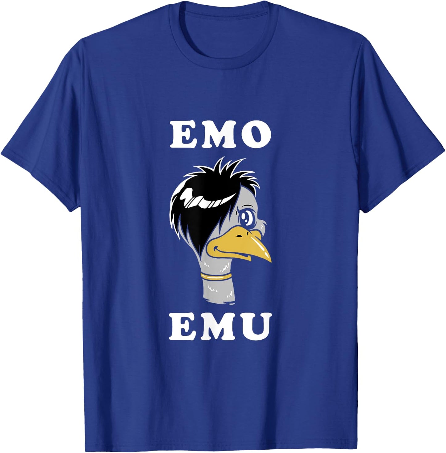 Emo Emu - Funny Metal Goth Emu Bird T-Shirt - T-Shirt | Royal