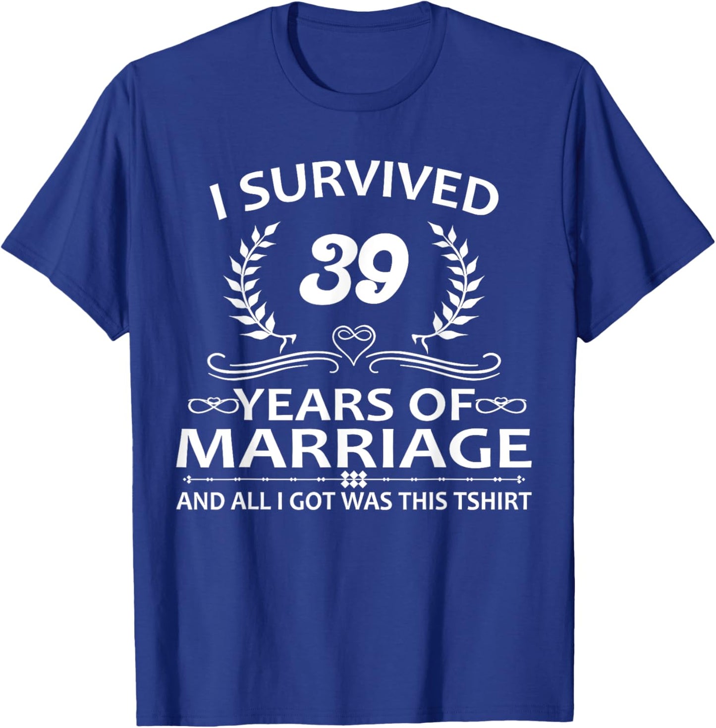 39th Wedding Anniversary Couples Husband Wife 39 Years T-Shirt - T-Shirt | Royal
