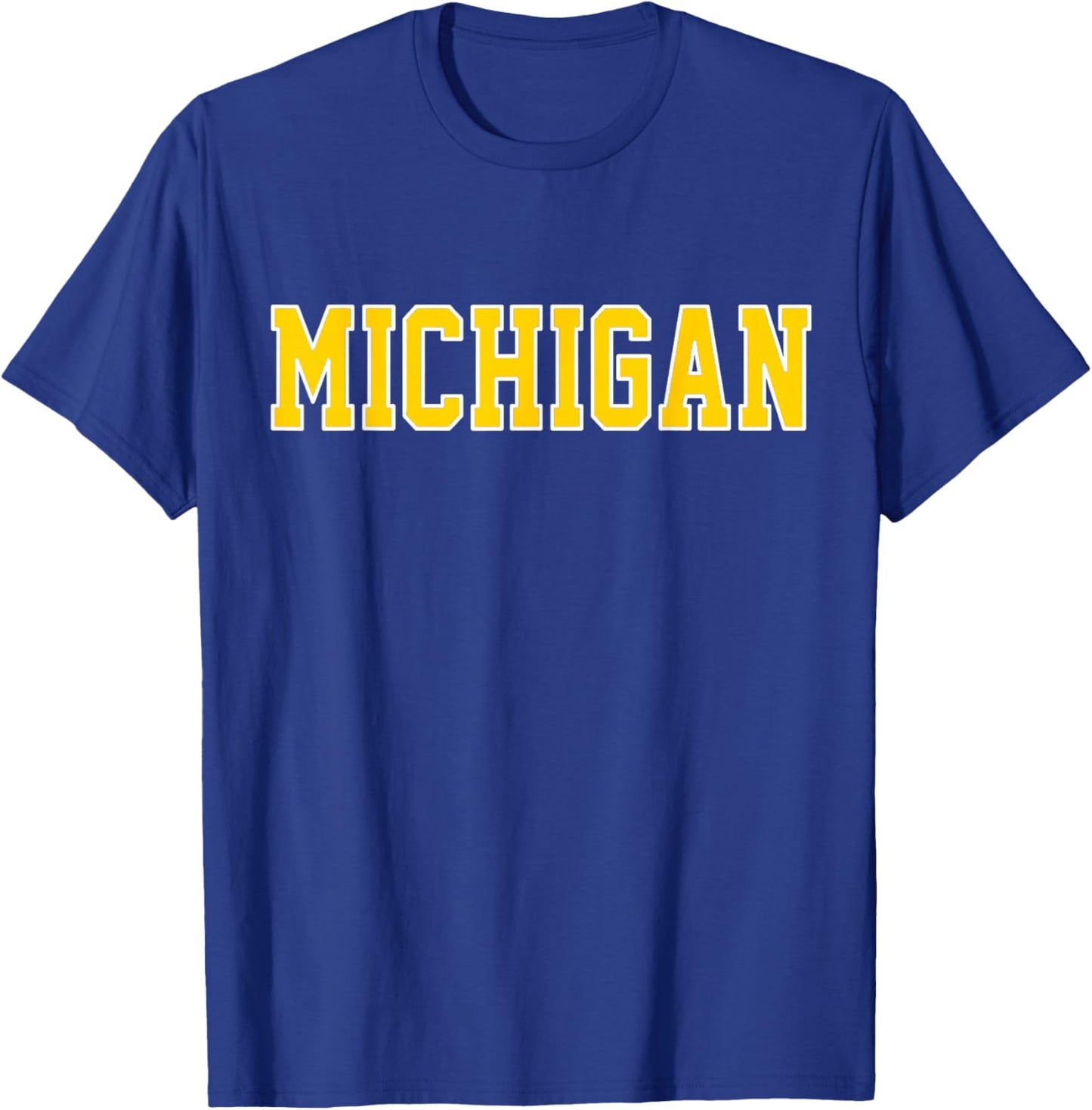 Vintage Michigan Men Michigan Women Retro Yellow T-Shirt - T-Shirt | Royal