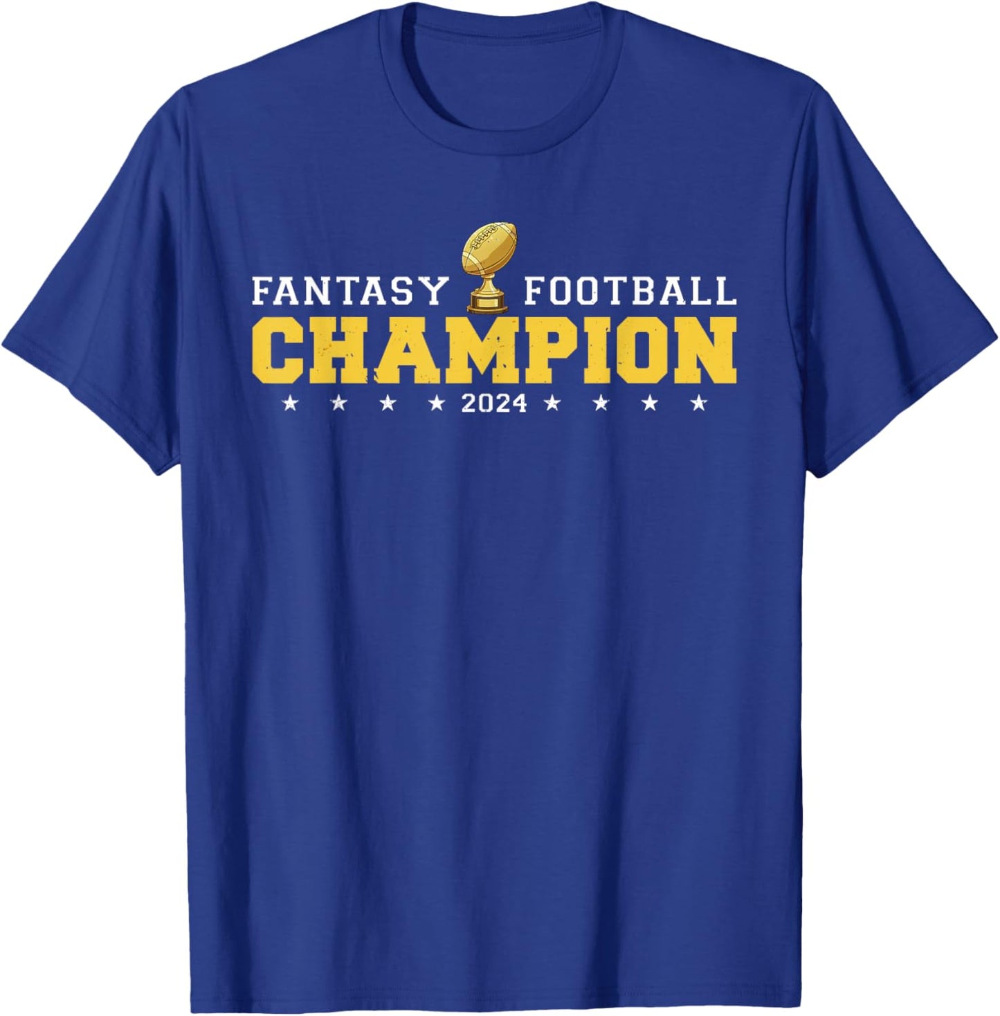 Fantasy Football Champion 2024 Shield Trophy Emblem T-Shirt - T-Shirt | Royal