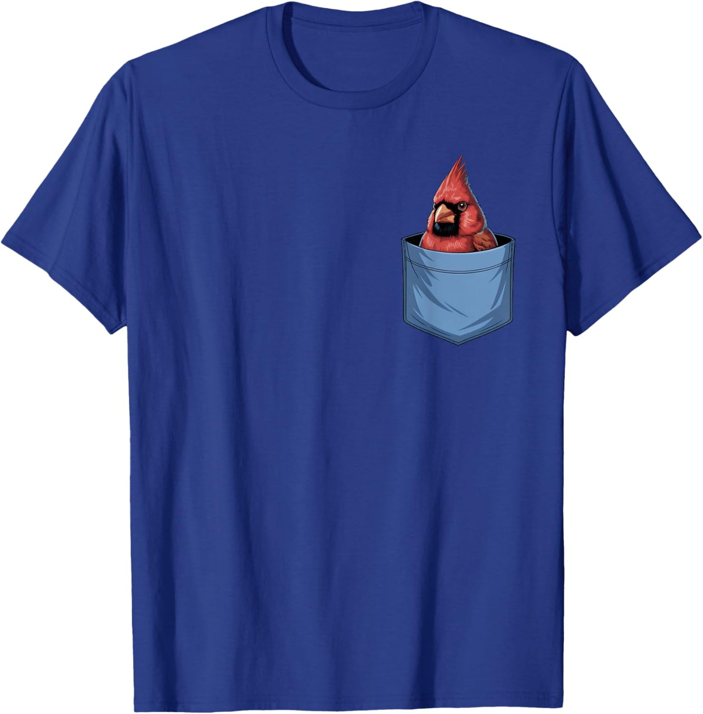 Cute Pocket Red Cardinal Bird Lovers Birdwatcher T-Shirt - T-Shirt | Royal