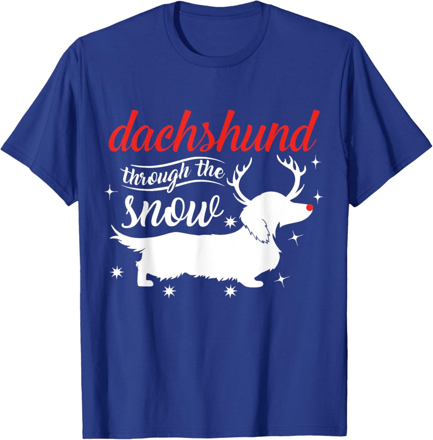 Dachshund Dog Through the Snow Weiner Dachshund T-Shirt - T-Shirt | Royal