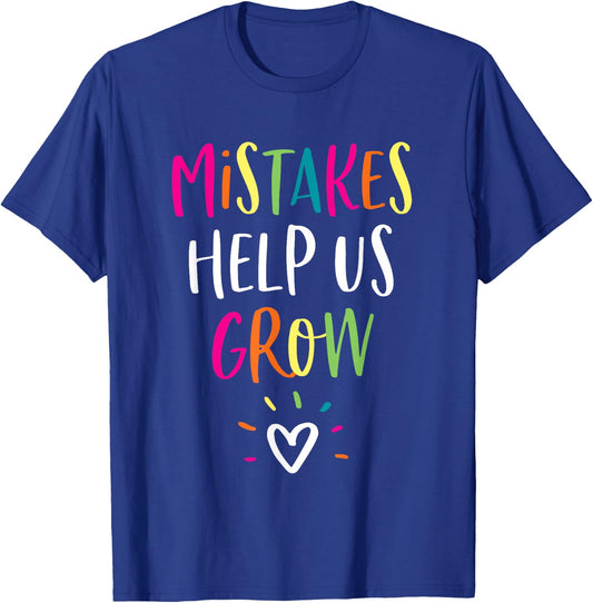 Growth Mindset Positive Back to School Teacher Student T-Shirt - T-Shirt | Royal