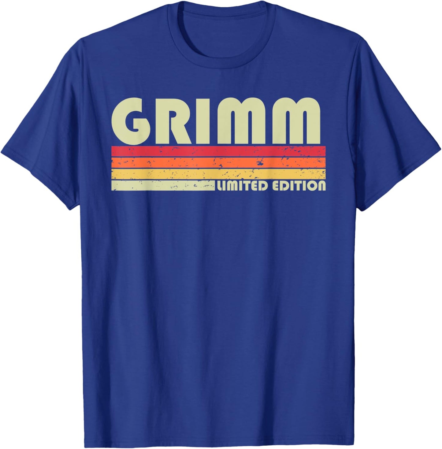Customized Last Name Gifts Family Christmas Team Grimm Surname Funny Retro Vintage 80s 90s Birthday Reunion T-Shirt - T-Shirt | Royal