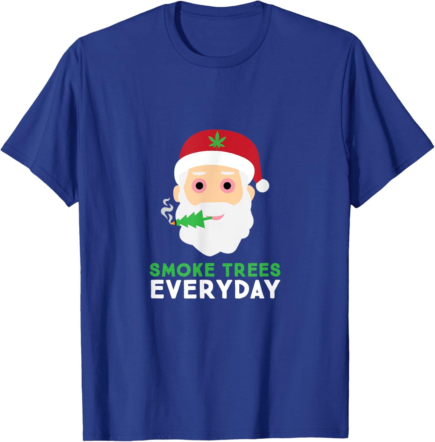 Funny Adult Christmas Tree Pajama Shirt Weed Gift T-Shirt - T-Shirt | Royal