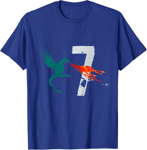 Kids Boy Girl 7 Year Old Birthday Dragon Shirt 7th Birthday T-Shirt - T-Shirt | Royal