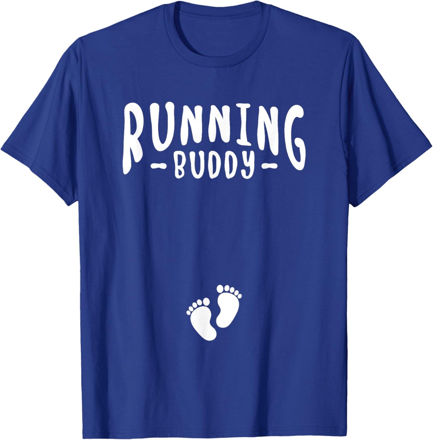 Running Buddy Cute Pregnancy Announcement Boy Girl T-Shirt - T-Shirt | Royal