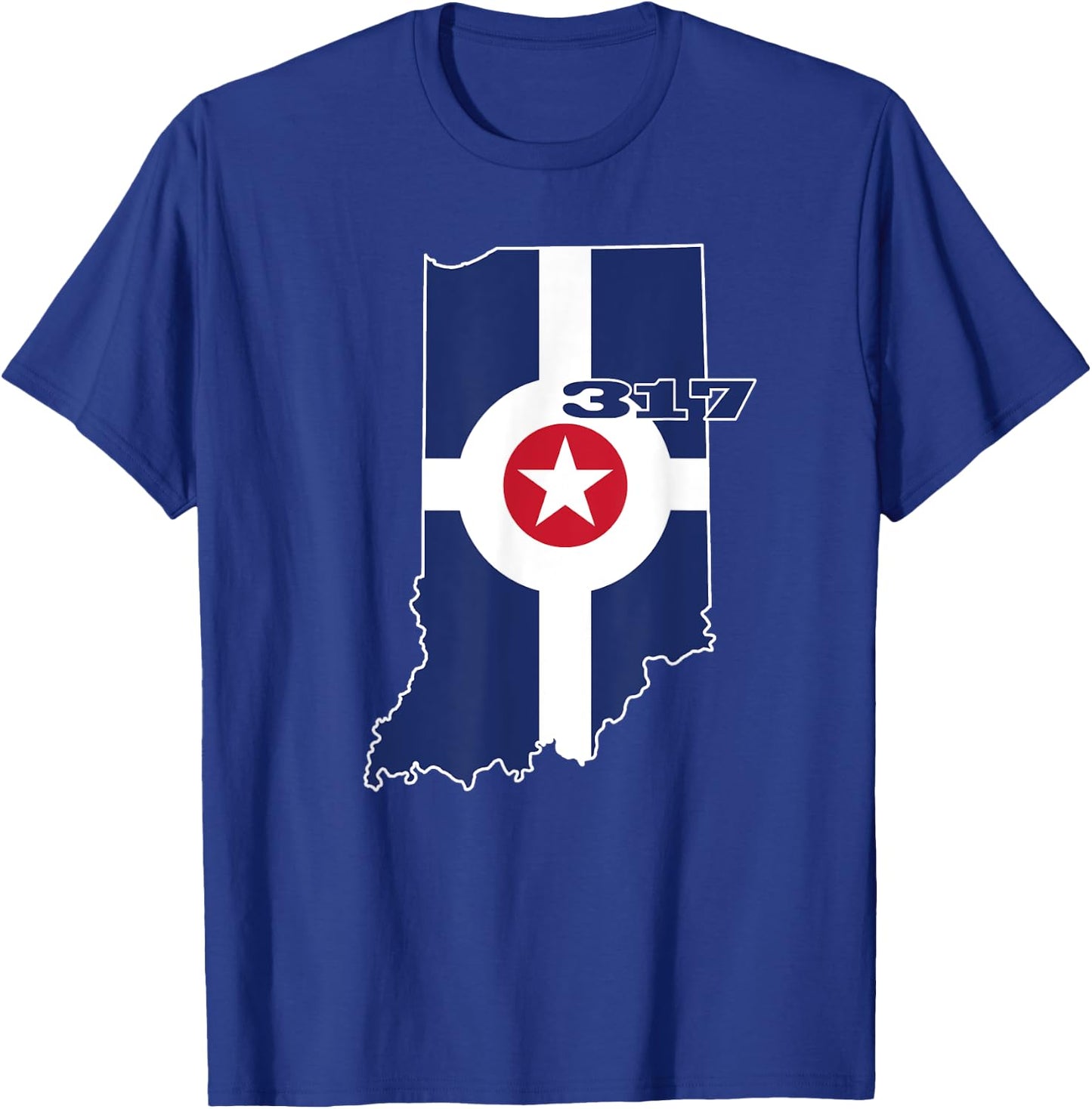 317 Circle City Flag Indianapolis Indiana - Naptown T-Shirt - T-Shirt | Royal