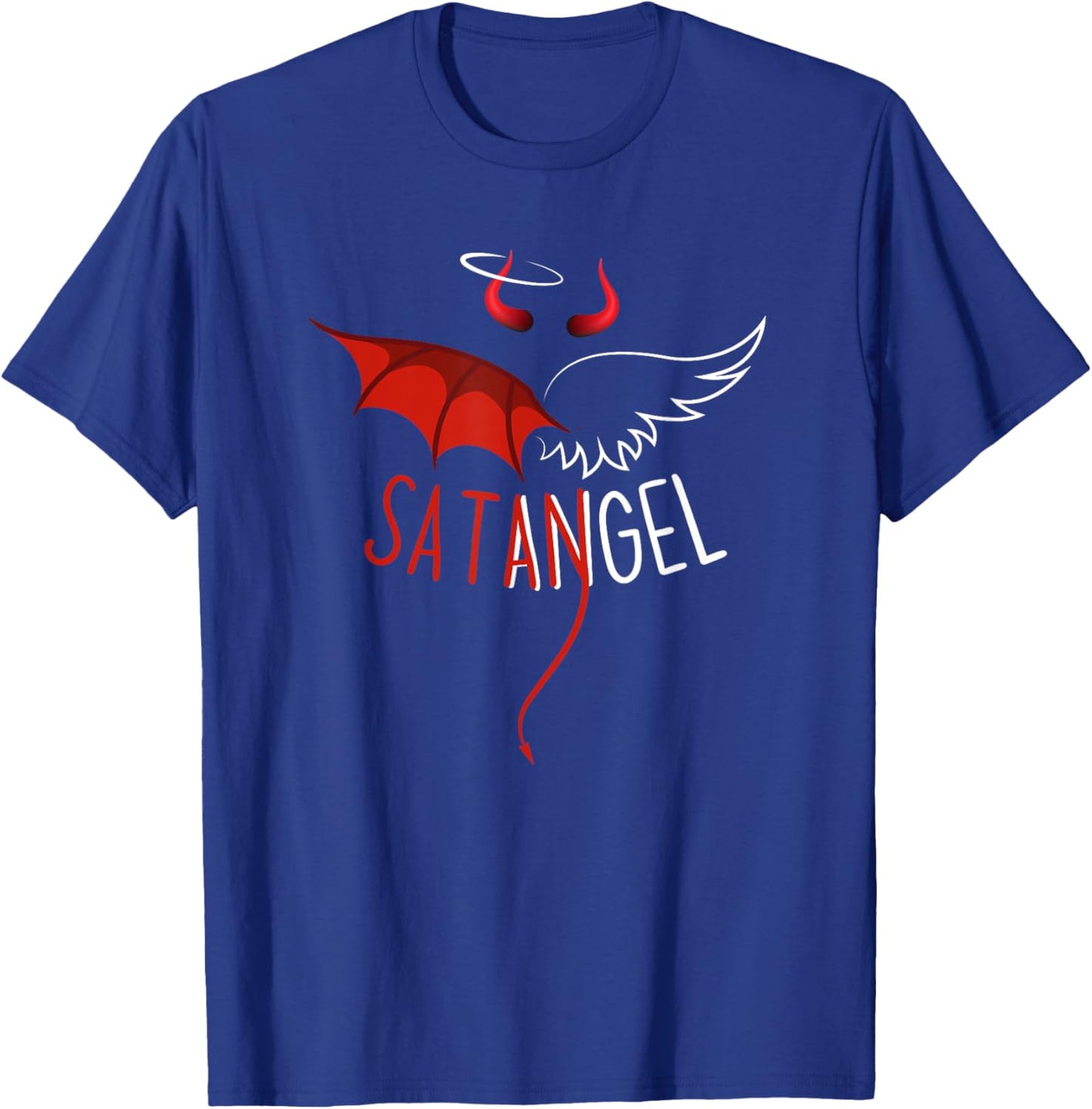 Half Angel Half Devil Gothic Emo Aesthetic Graphic T-Shirt - T-Shirt | Royal
