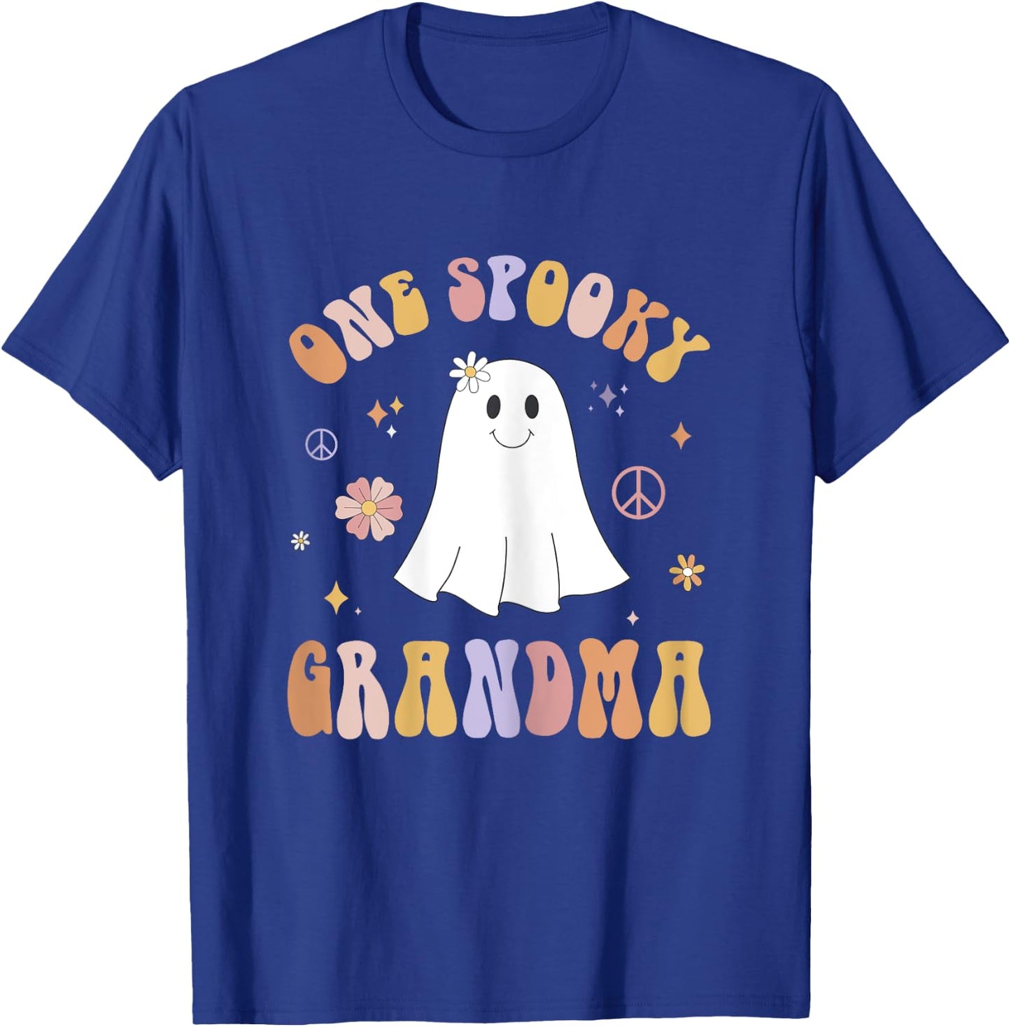 One Spooky Grandma First Birthday Retro Halloween Ghost Boo T-Shirt - T-Shirt | Royal