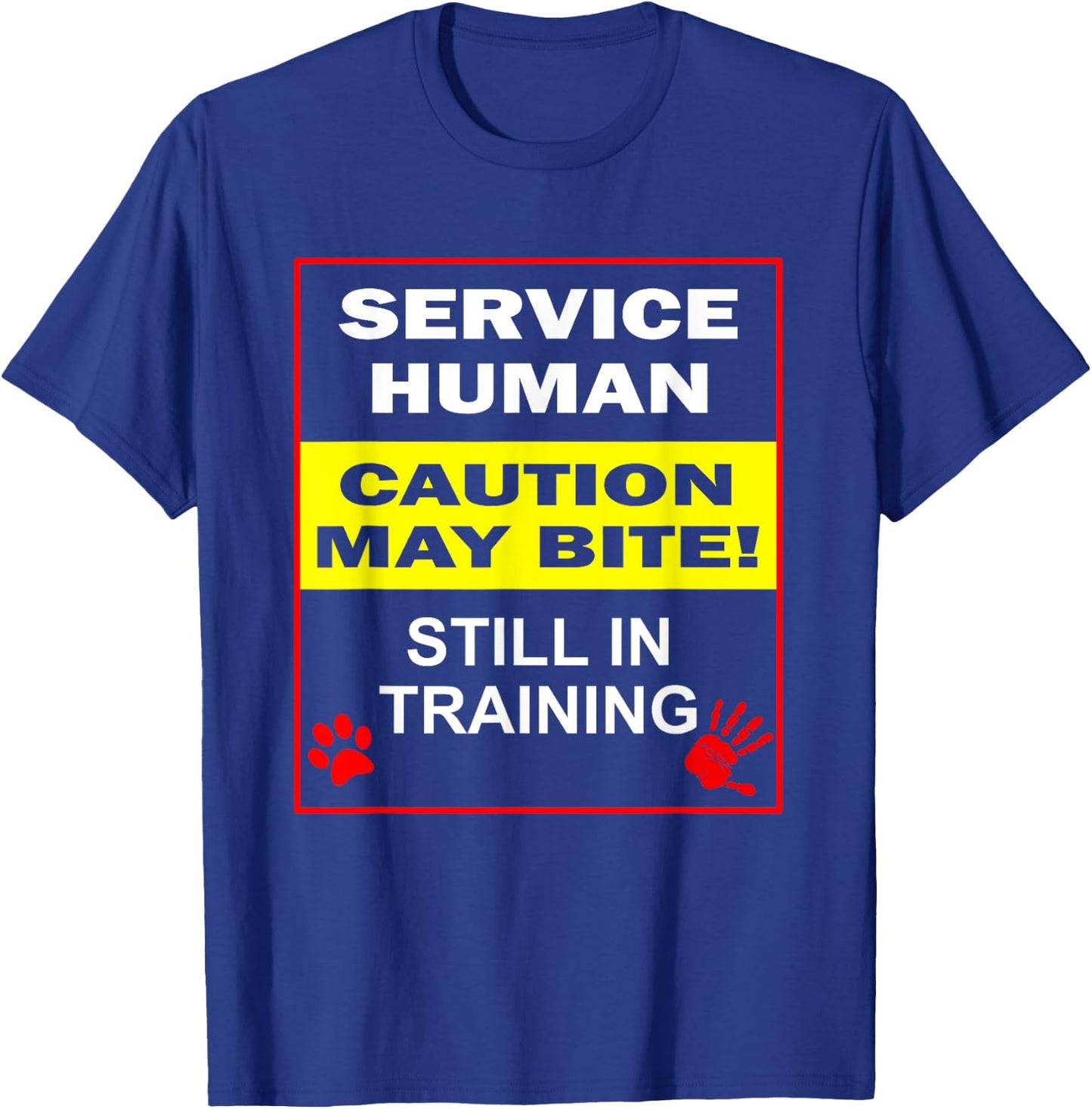 Service Dog in Training Funny Human Training Dog Walker T-Shirt - T-Shirt | Royal