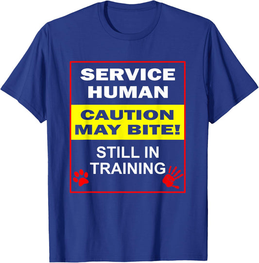Service Dog in Training Funny Human Training Dog Walker T-Shirt - T-Shirt | Royal