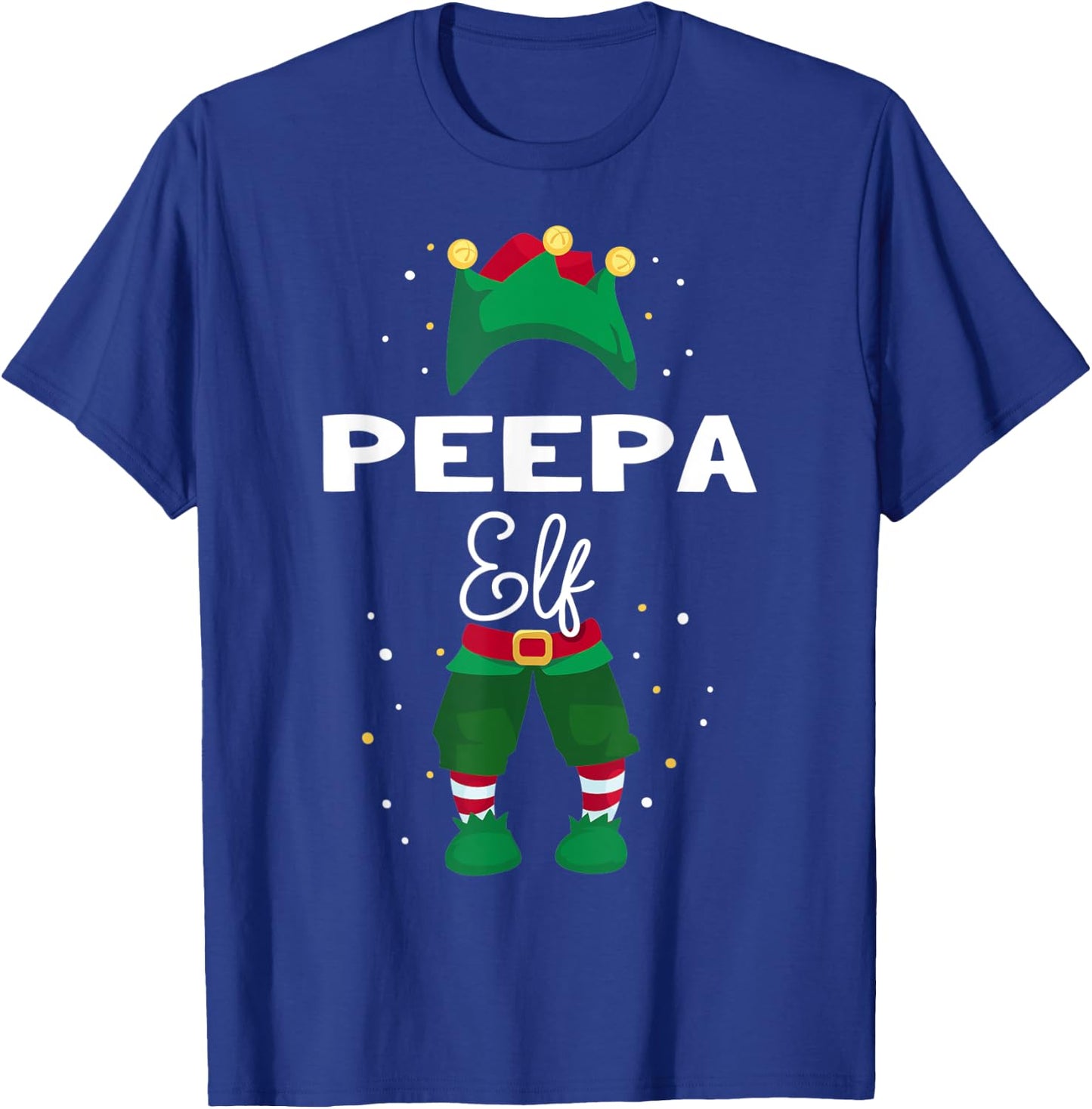 Funny Christmas Tree Lights Ugly Sweater PEEPA Elf T-Shirt - T-Shirt | Royal