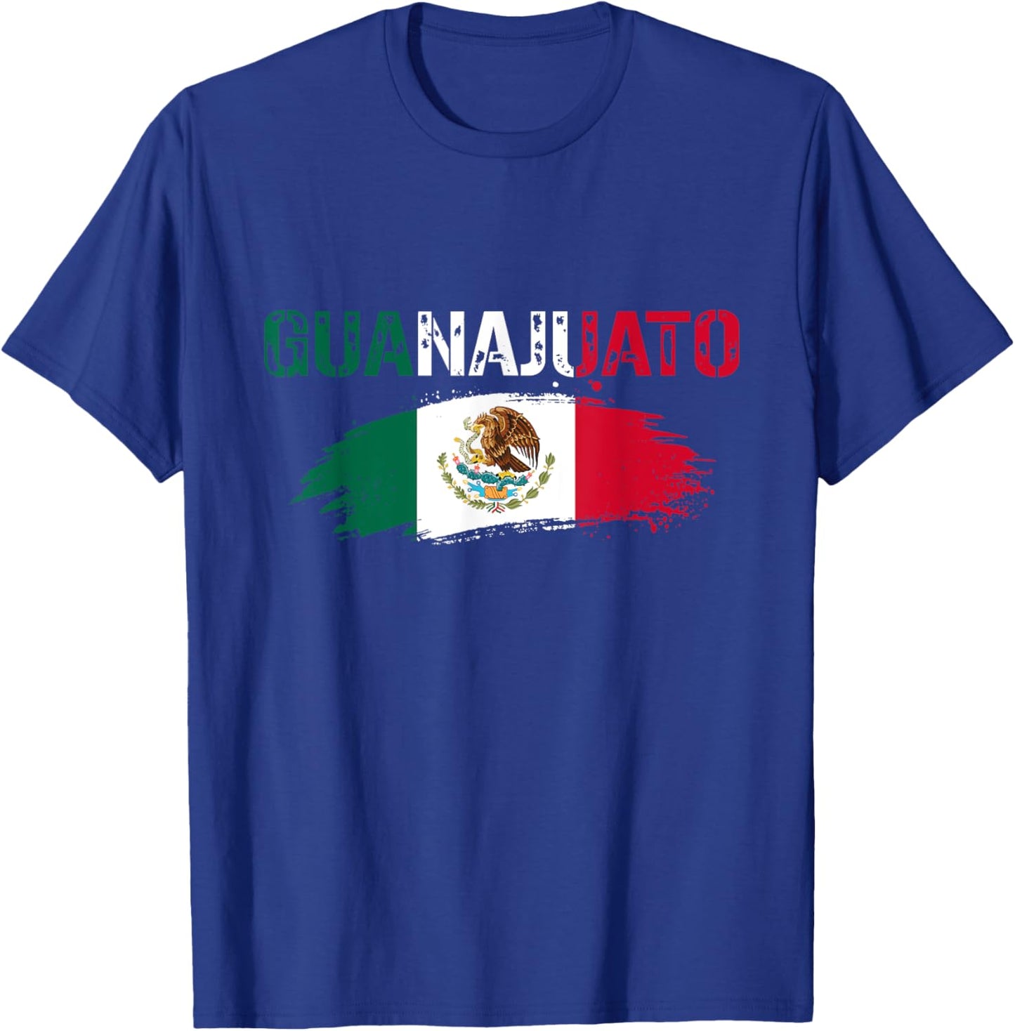 Guanajuato Mexico Distressed Mexican Flag T-Shirt - T-Shirt | Royal