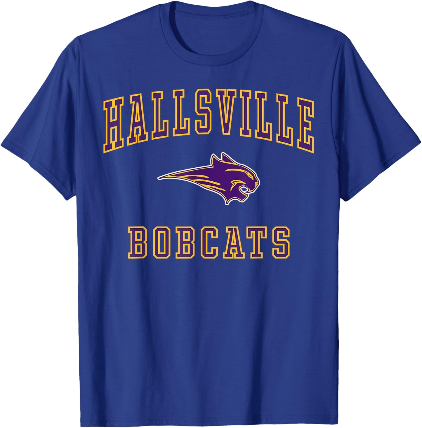 Hallsville High School Bobcats C1 T-Shirt - T-Shirt | Royal