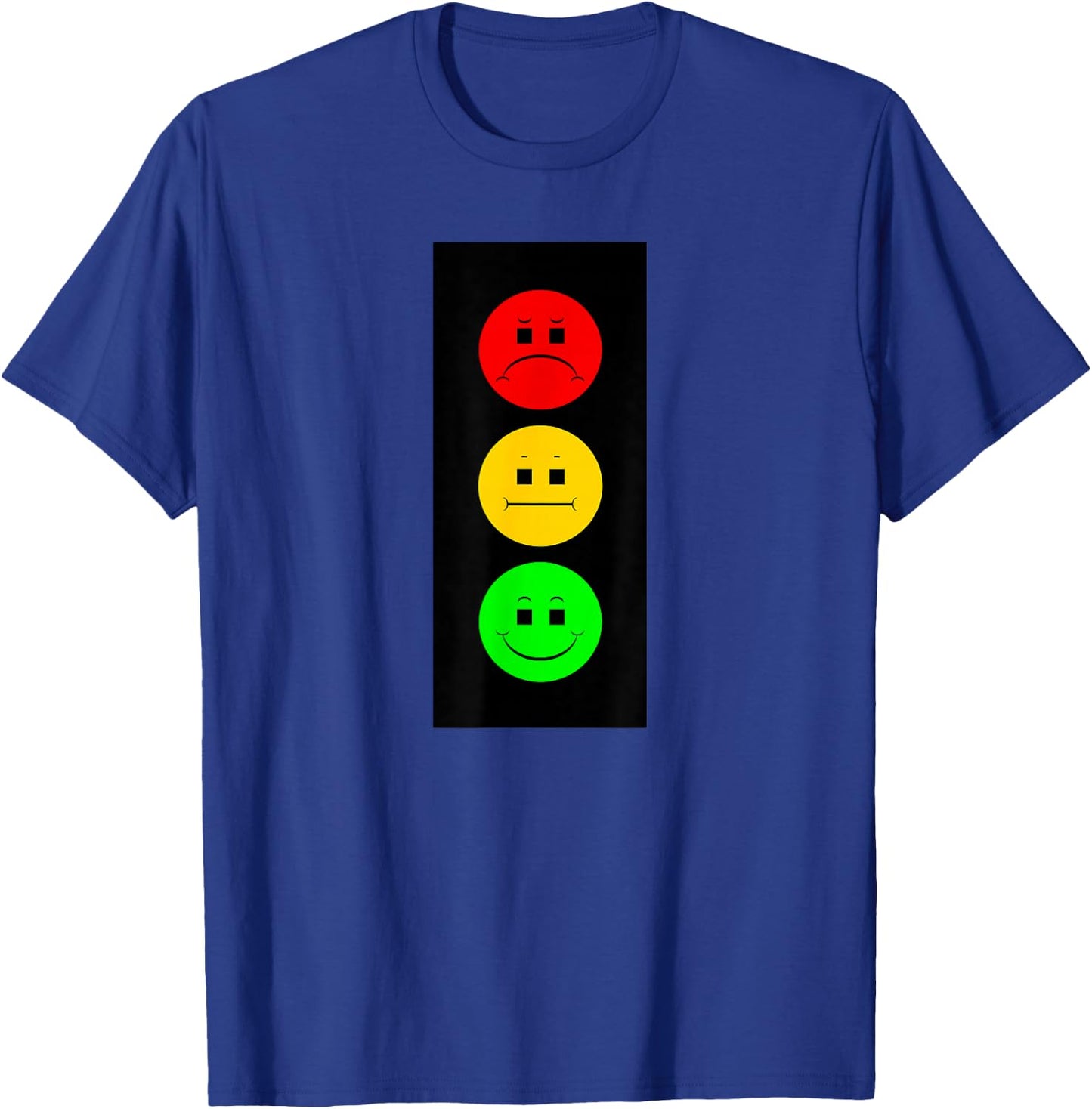 Moody Stoplight Traffic Signal Faces Funny Stop Light T-Shirt - T-Shirt | Royal