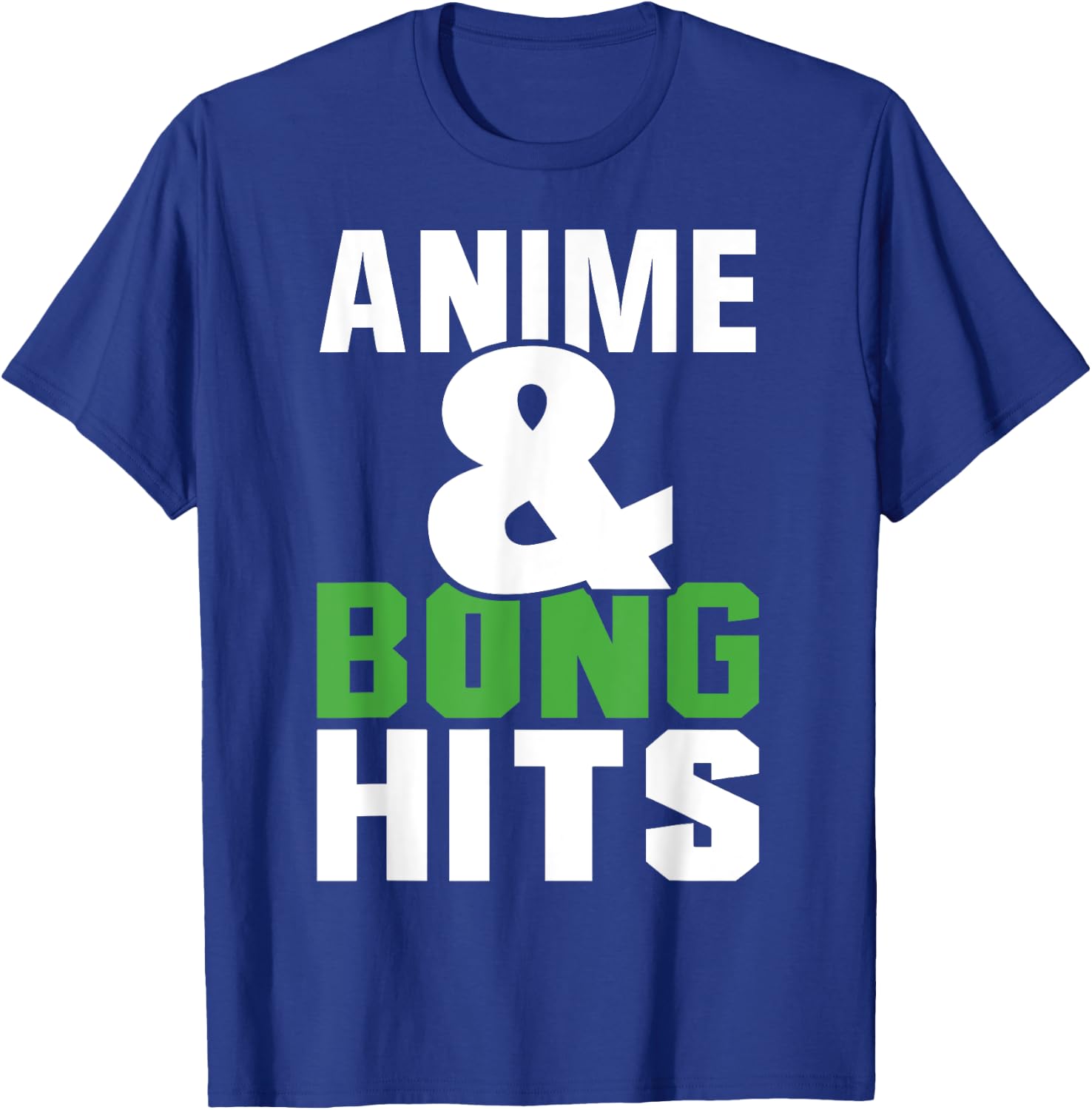 Anime And Bong Hits - Kuwaii Art Asian Animation Style Weed T-Shirt - T-Shirt | Royal