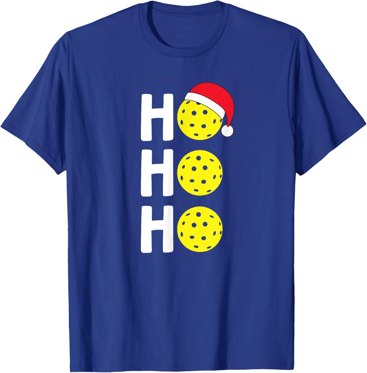 Christmas Pickleball T Shirt Santa Hat Holiday Ho T-Shirt - T-Shirt | Royal