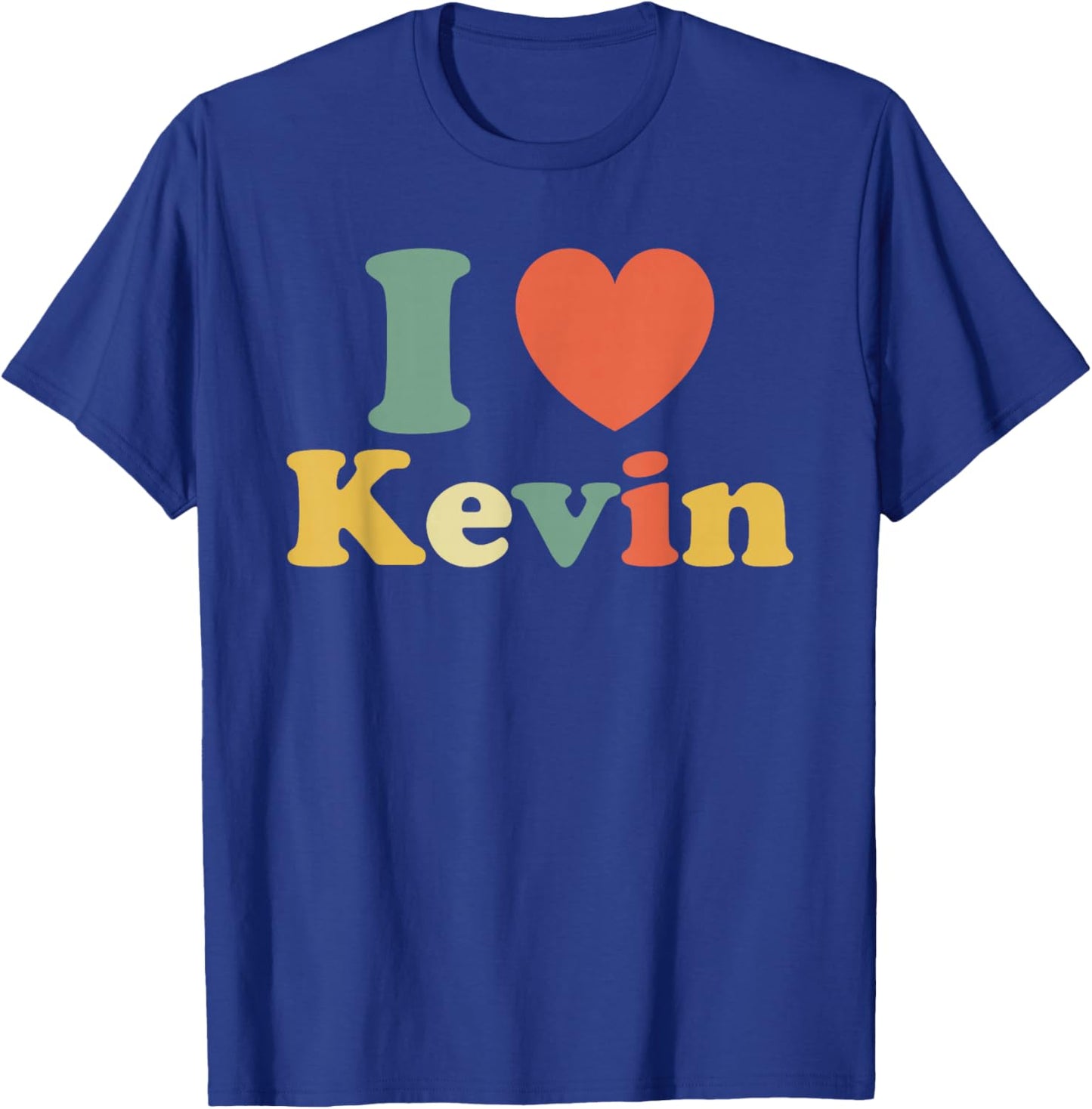 I Love Kevin, I Heart Kevin, Red Heart Valentine T-Shirt - T-Shirt | Royal
