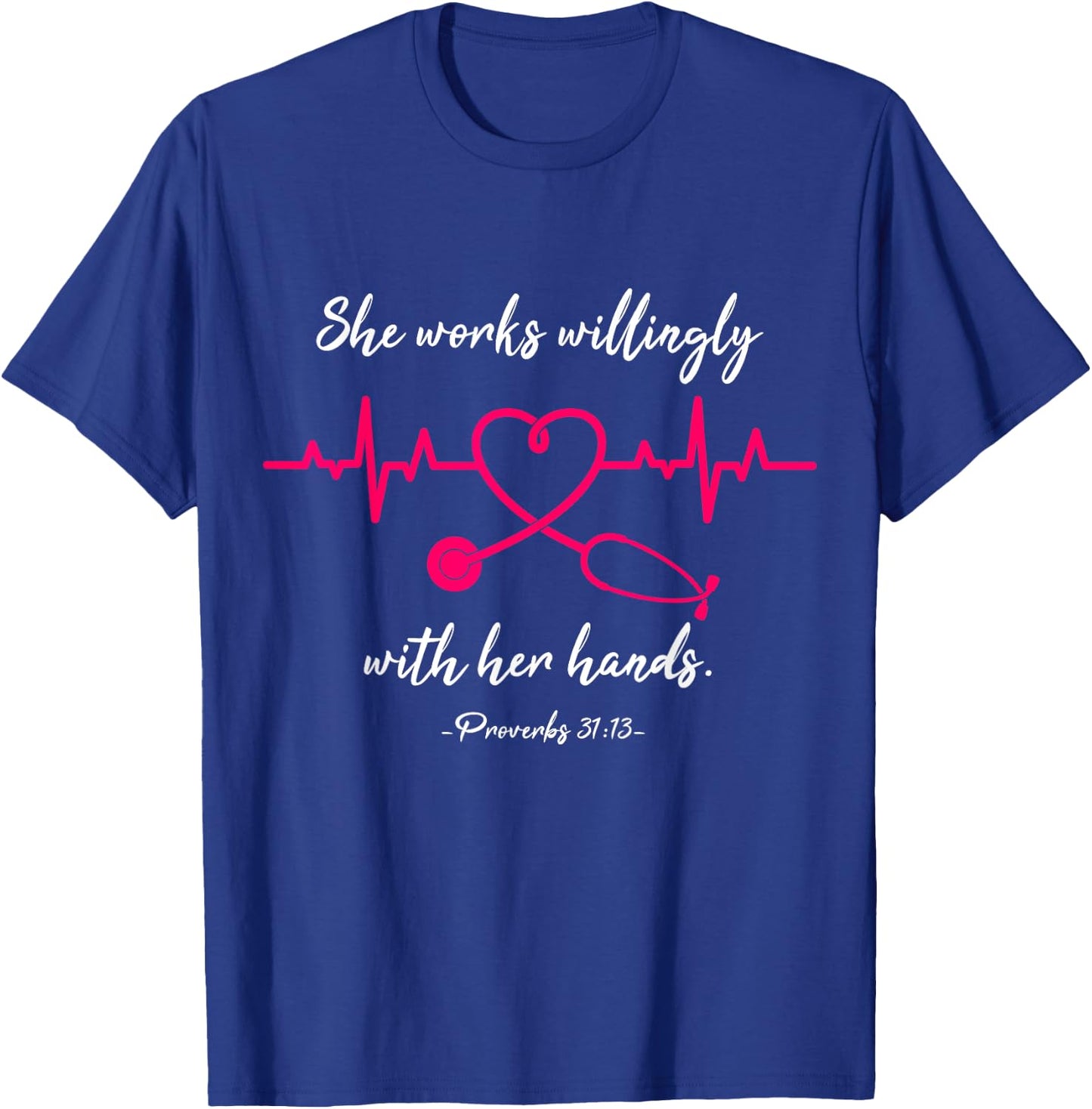 RN Nurse Life Heartbeat Proverbs Cool Nursing Graduate Gift T-Shirt - T-Shirt | Royal