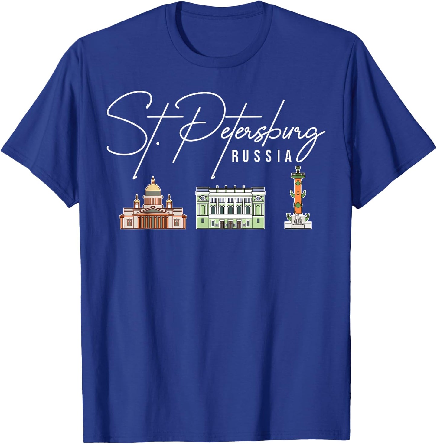 St. Petersburg Russia City Skyline Map Travel T-Shirt - T-Shirt | Royal