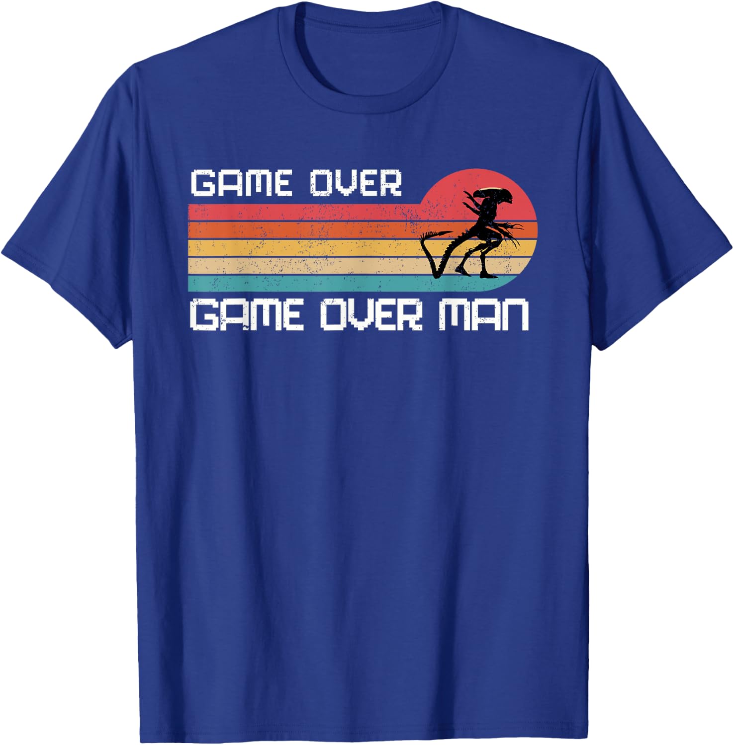 Novawarez Alien Game Over Man -Adults Black Small Alien-Themed Halloween T-Shirt - T-Shirt | Royal