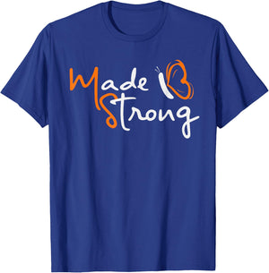 Multiple Sclerosis Awareness Orange Ribbon Butterfly Shirt T-Shirt - T-Shirt | Royal