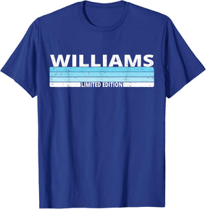 Williams Surname Birthday Family Reunion 80s 90s Blue Sunset T-Shirt - T-Shirt | Royal