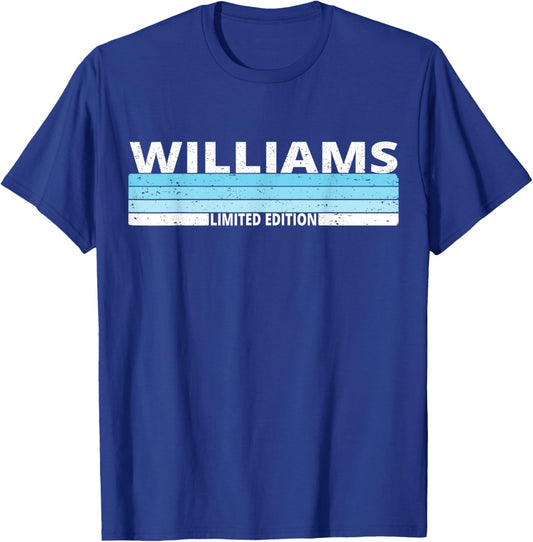 Williams Surname Birthday Family Reunion 80s 90s Blue Sunset T-Shirt - T-Shirt | Royal