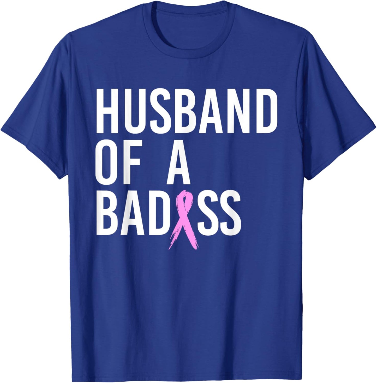 Funny Breast Cancer Husband Design To Support Wife T-Shirt - T-Shirt | Royal