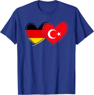 Deutsche Türkische Herz Flagge Deutschland Türkei T-Shirt - T-Shirt | Royal