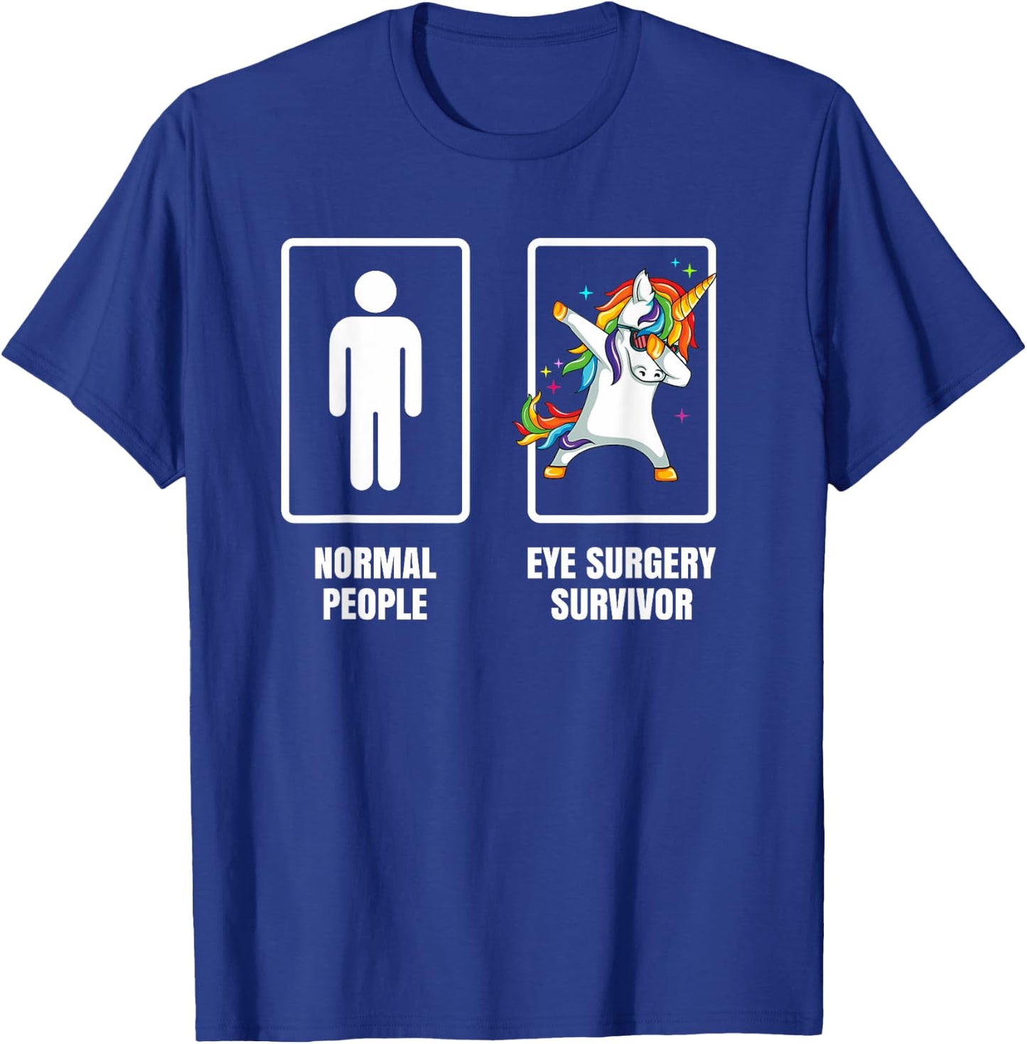 Dabbing Unicorn Eye Surgery Survivor Recovery Get Well Gift T-Shirt - T-Shirt | Royal