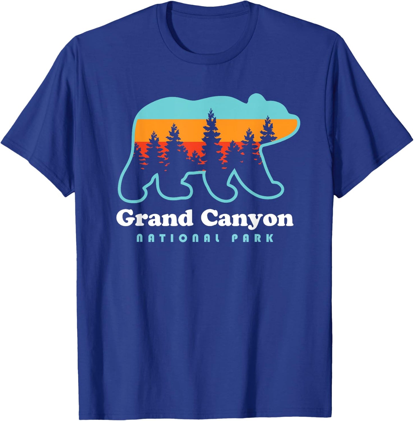 Grand Canyon Retro Bear US National Park Travel Hiking T-Shirt - T-Shirt | Royal