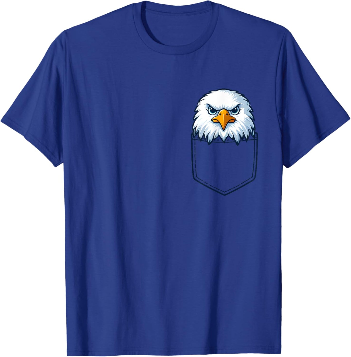 Tiny Patriotic Raptor: Eagle in Your Pocket Women Kids Men T-Shirt - T-Shirt | Royal