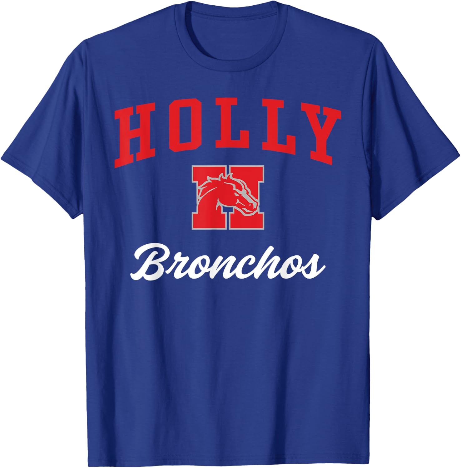 Holly High School Bronchos T-Shirt - T-Shirt | Royal