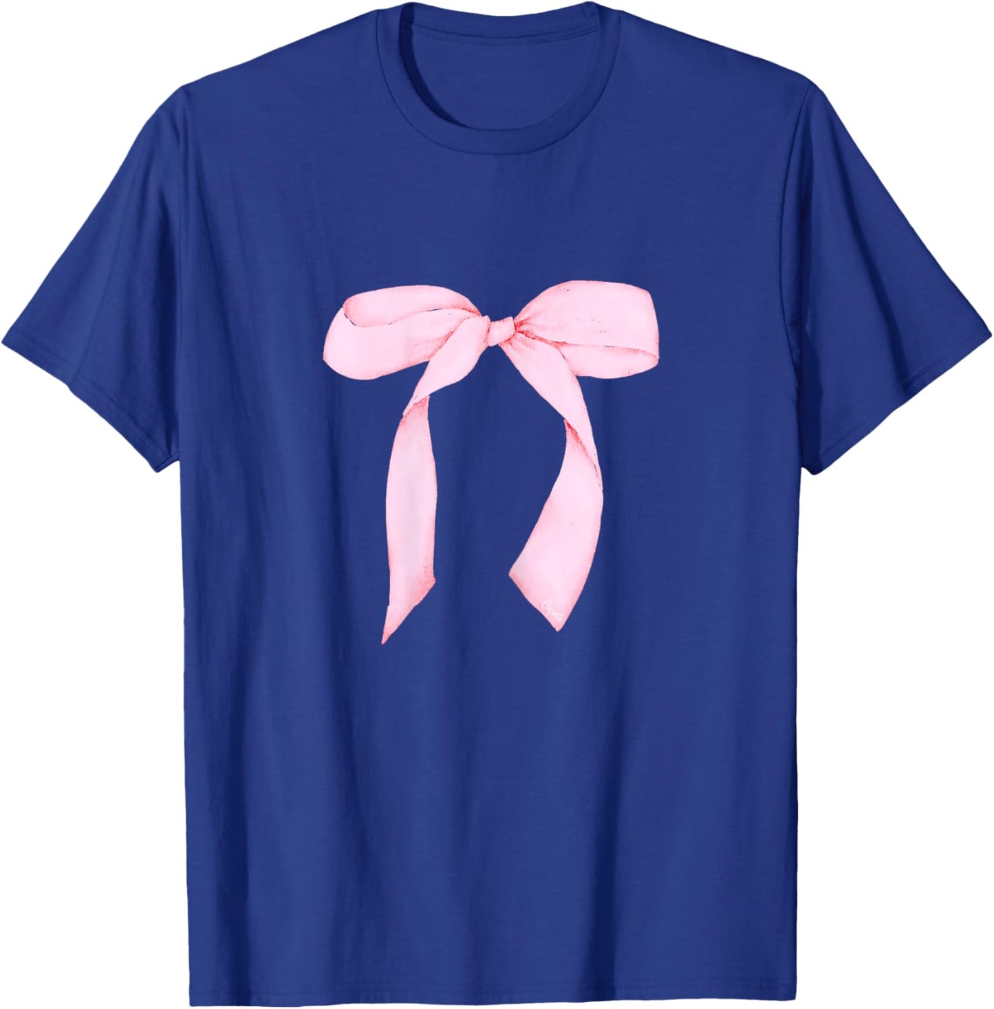 Women's Pink Bow Coquette Aesthetic Bow Print Bow Graphic T-Shirt - T-Shirt | Royal