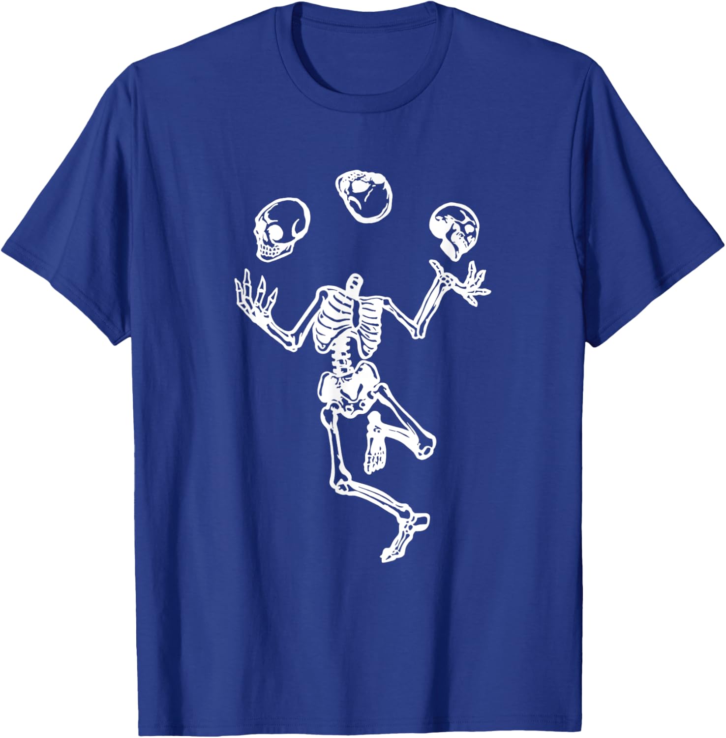 Skeleton Juggling Skulls Halloween Skull Skeleton Juggler T-Shirt - T-Shirt | Royal