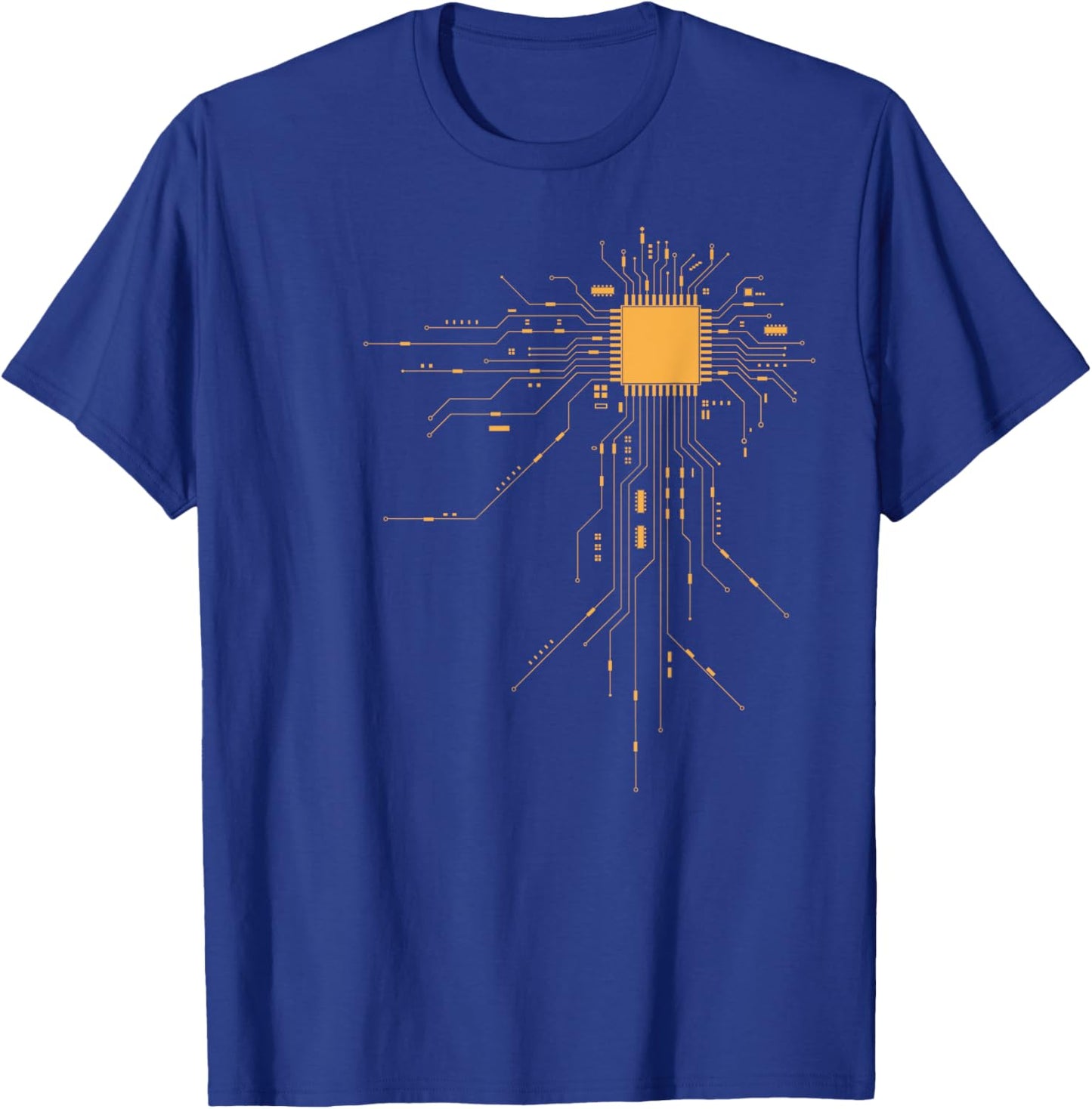 Cool Computer Geek Women Youth with CPU Print Gamer T-Shirt - T-Shirt | Royal