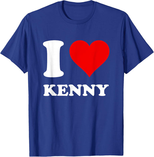 Red Heart I Love Kenny T-Shirt - T-Shirt | Royal
