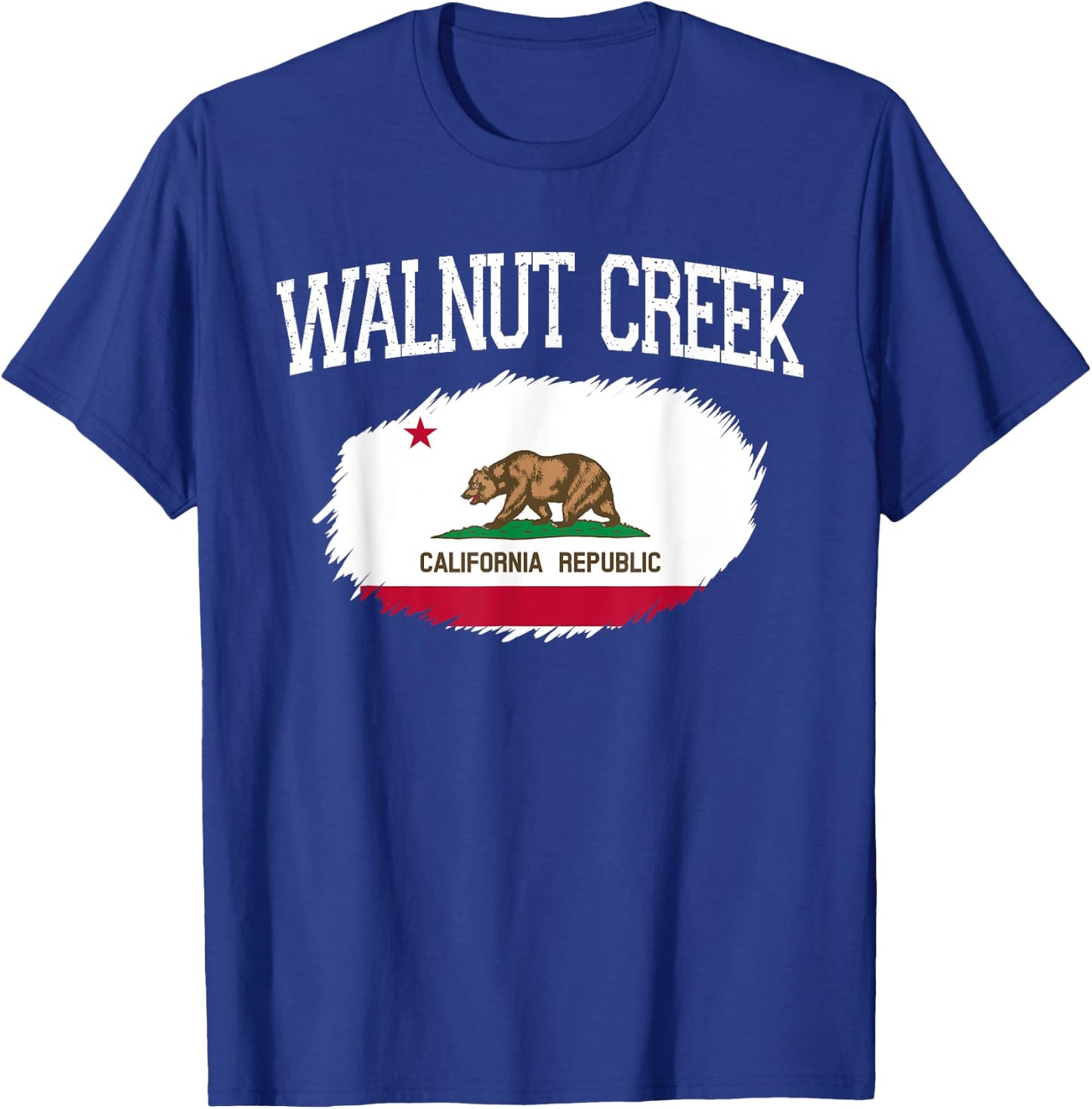 WALNUT CREEK CA CALIFORNIA Flag Vintage USA Sports Men Women T-Shirt - T-Shirt | Royal