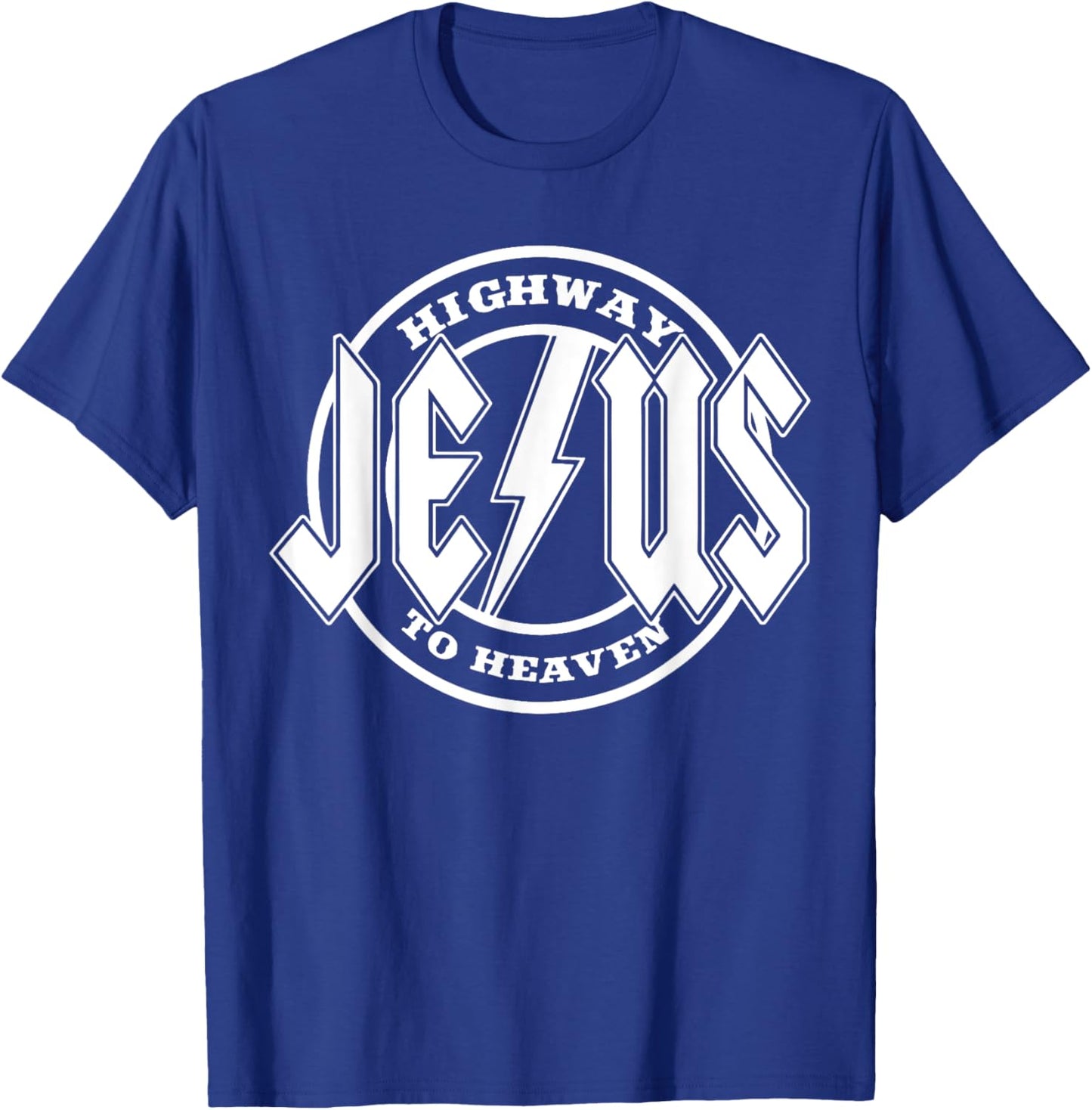 Retro Jesus Highway To Heaven Pray Catholic Faith Based Men T-Shirt - T-Shirt | Royal