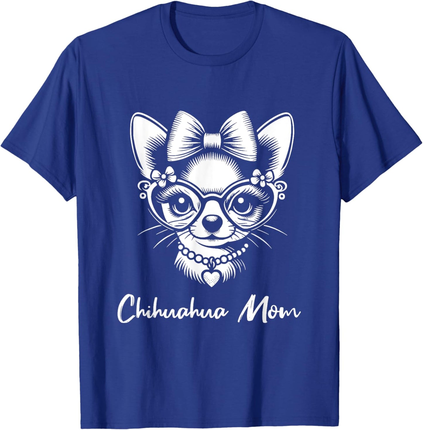 Chihuahua Mom Dog Love Heart Graphic Design Women Girls Kids T-Shirt - T-Shirt | Royal