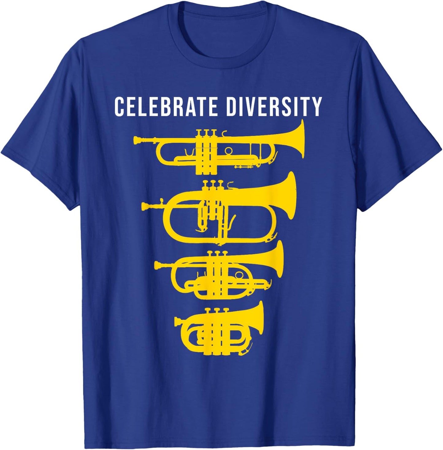 Funny Trumpet Celebrate diversity, Cornet Flugelhorn T-Shirt - T-Shirt | Royal
