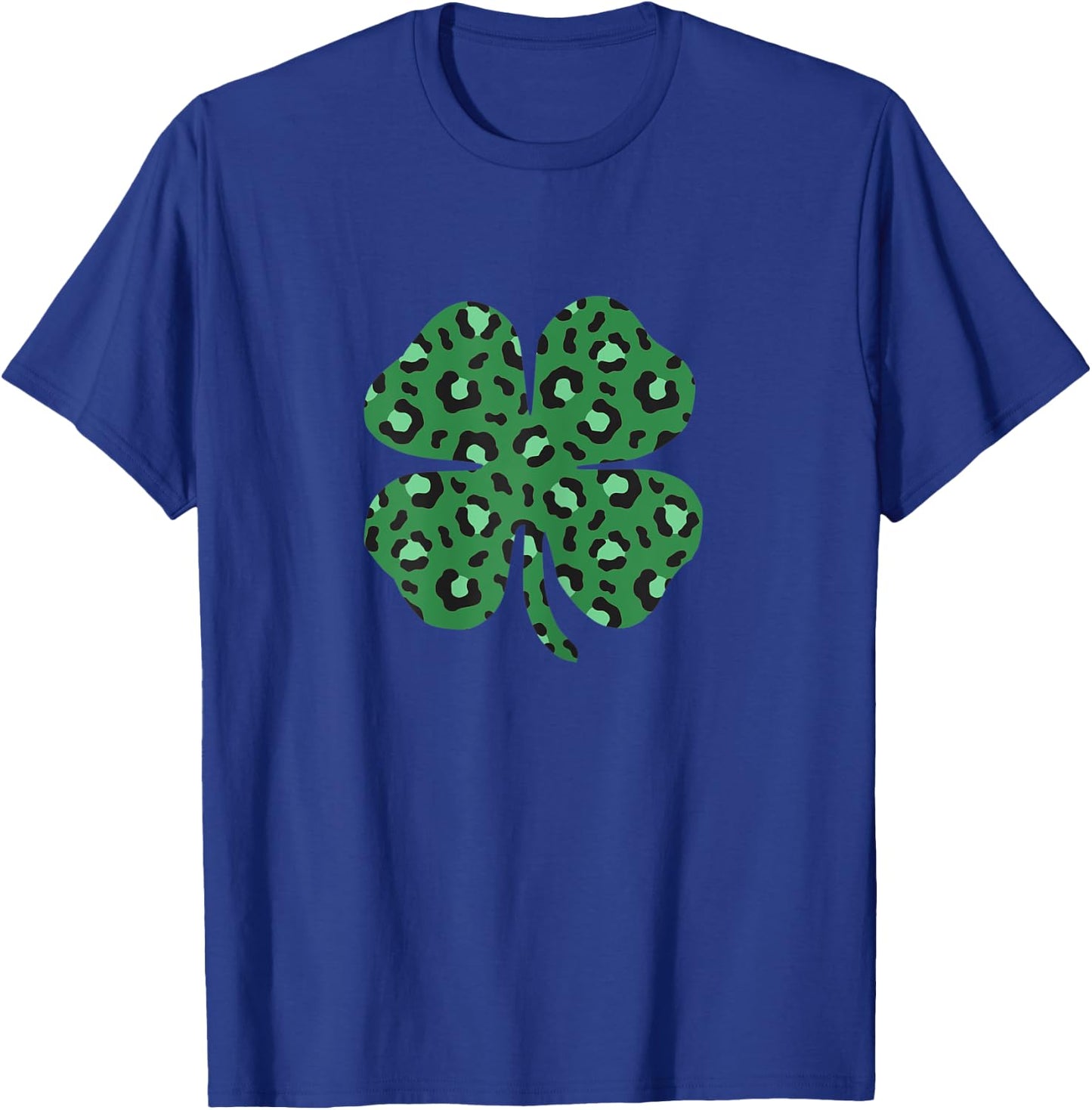 Leopard Print Clover Trendy St. Patrick's Day T-Shirt - T-Shirt | Royal