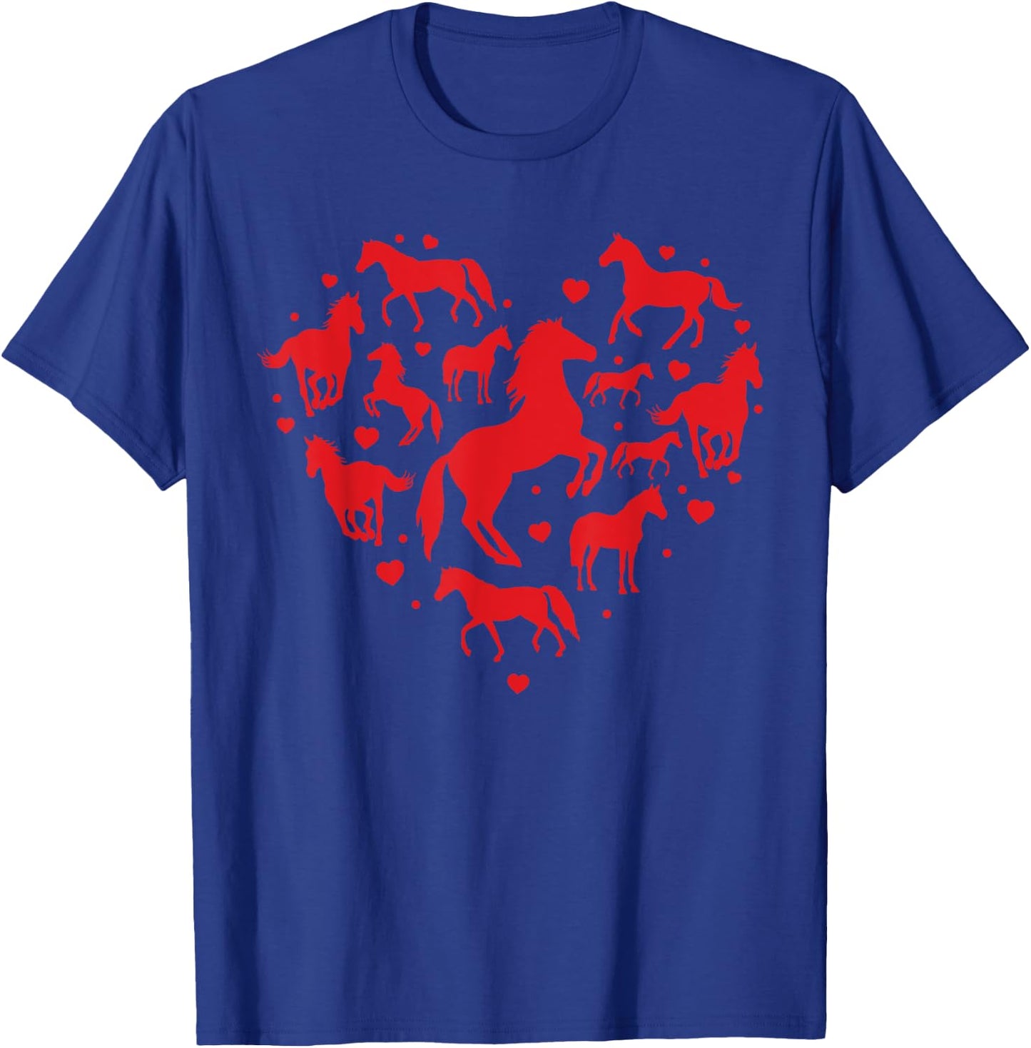 Horse Valentines Day Shirt Heart Lover Mom Farm Gift T-Shirt - T-Shirt | Royal