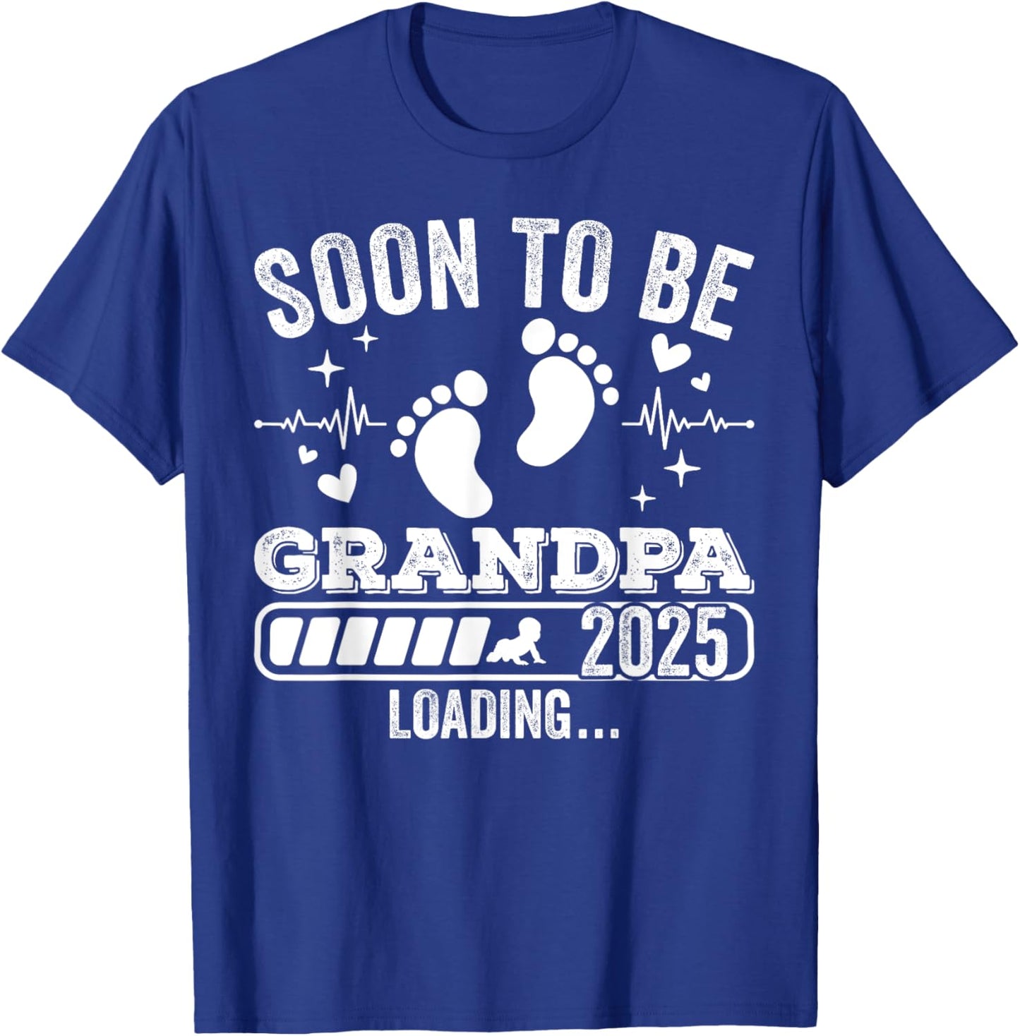 Soon to Be Grandpa 2025 Loading Pregnancy Announcement T-Shirt - T-Shirt | Royal