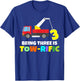 Kids 3rd Birthday Boy Girl 3 Year Old Tow Truck Towing Pun T-Shirt - T-Shirt | Royal